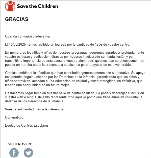 Carta Save The Children